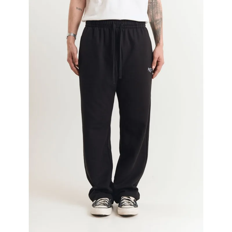 Calça de moletom super baggy com bordado lateral Preto GG