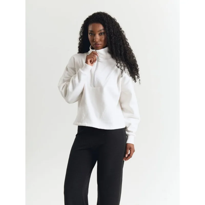 Moletom com ribana e zíper Off white PP