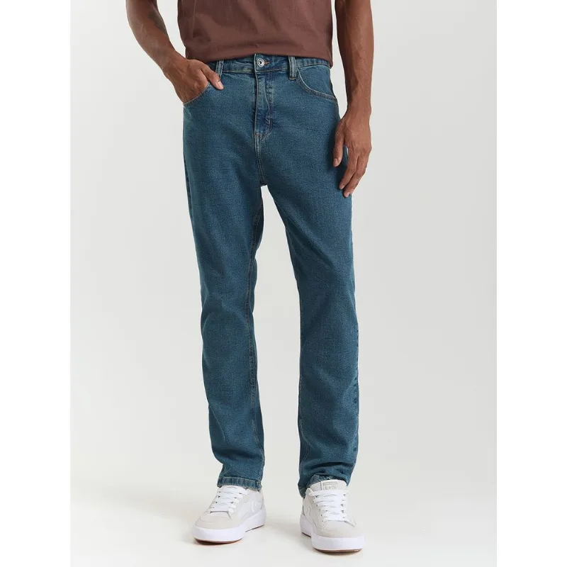 Calça jeans slim com elastano azul escuro Azul 40