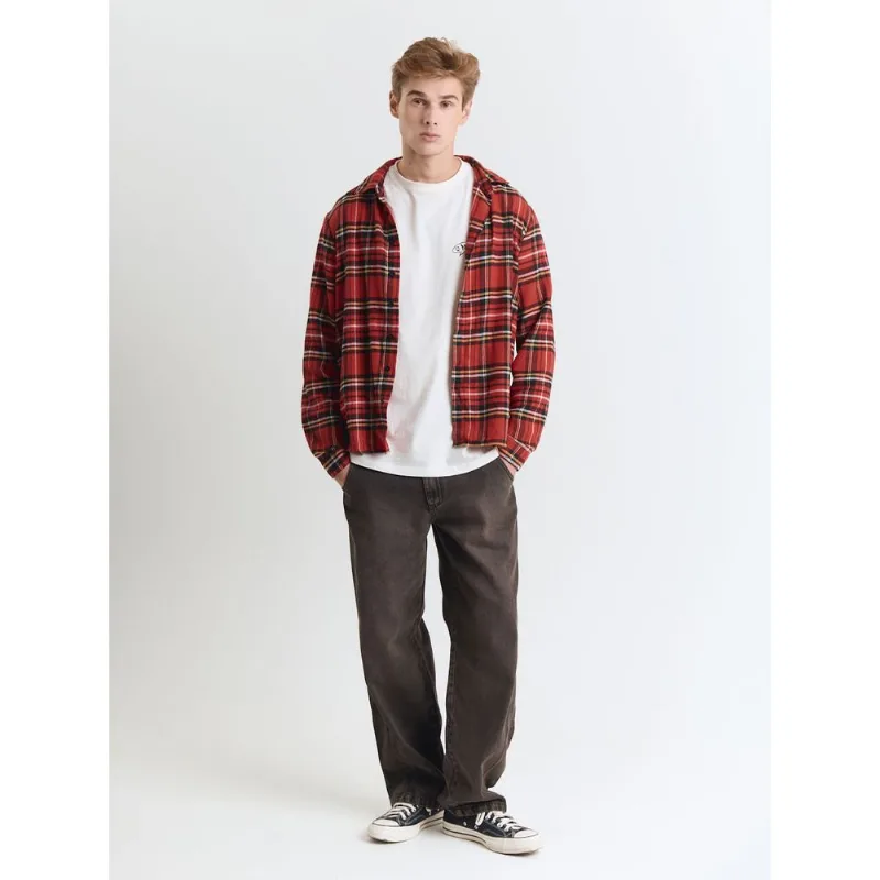 Calça jeans baggy com recortes Marrom 40