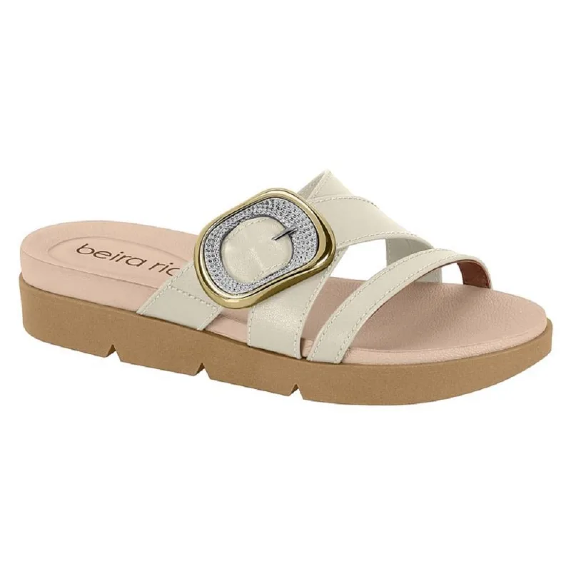 Sandalia Beira Rio Flatform Ref 8387.546.9569 Branco Off 35