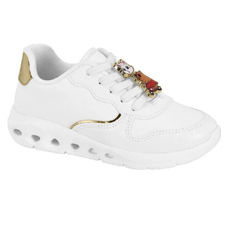 Tenis Molekinha Casual Ref 2588.106.12638 Branco/dourado 027