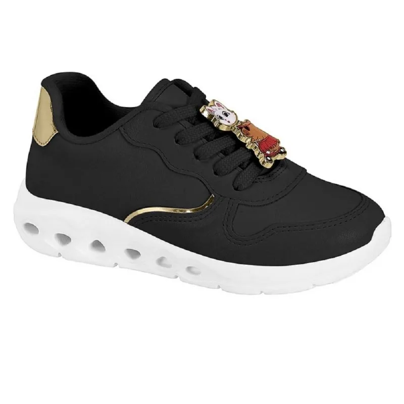 Tenis Molekinha Casual Ref 2588.106.12638 Preto/dourado 028