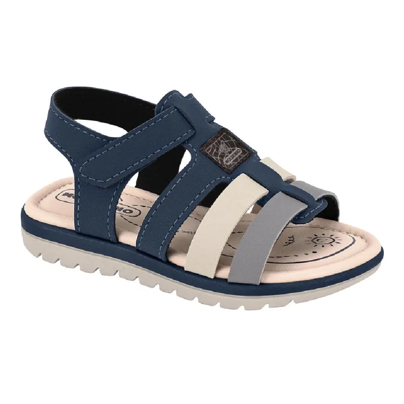 Sandalia Molekinho Tiras Casual Ref 2650.201.13958 Marinho/branco Off/cinza 022