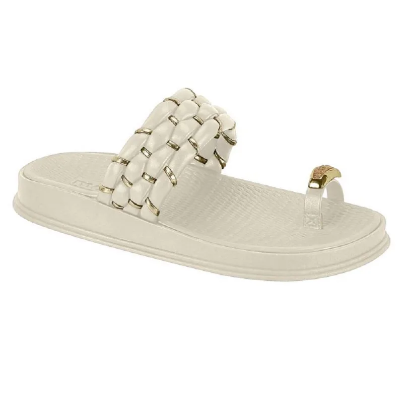 Sandalia Moleca Papete Ref 5556.111.31045 Branco Off 40