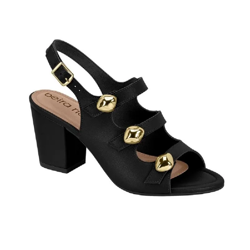 Sandalia Beira Rio Salto Bloco Ref 8280.695.9569 Preto 37
