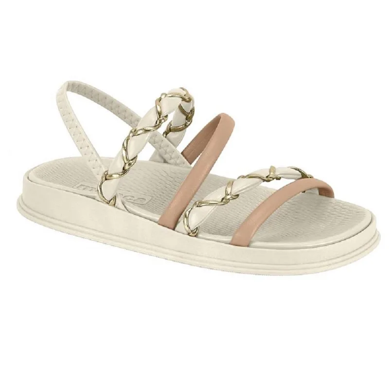 Sandalia Moleca Papete Ref 5556.110.31044 Branco Off/bege 35