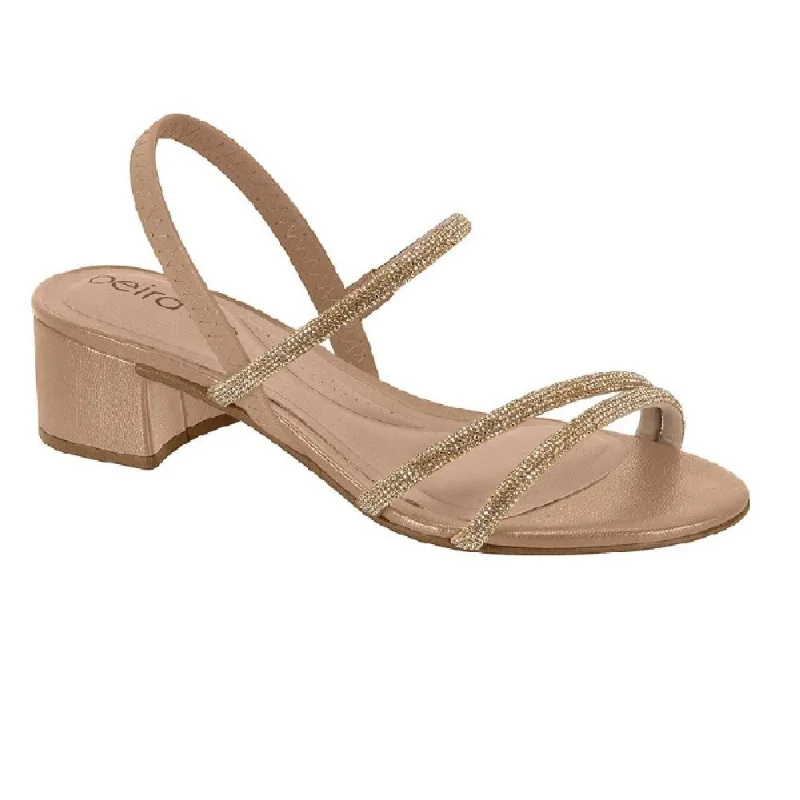 Sandalia Beira Rio Salto Bloco Ref 8345.647.31190 Bege/dourado 39