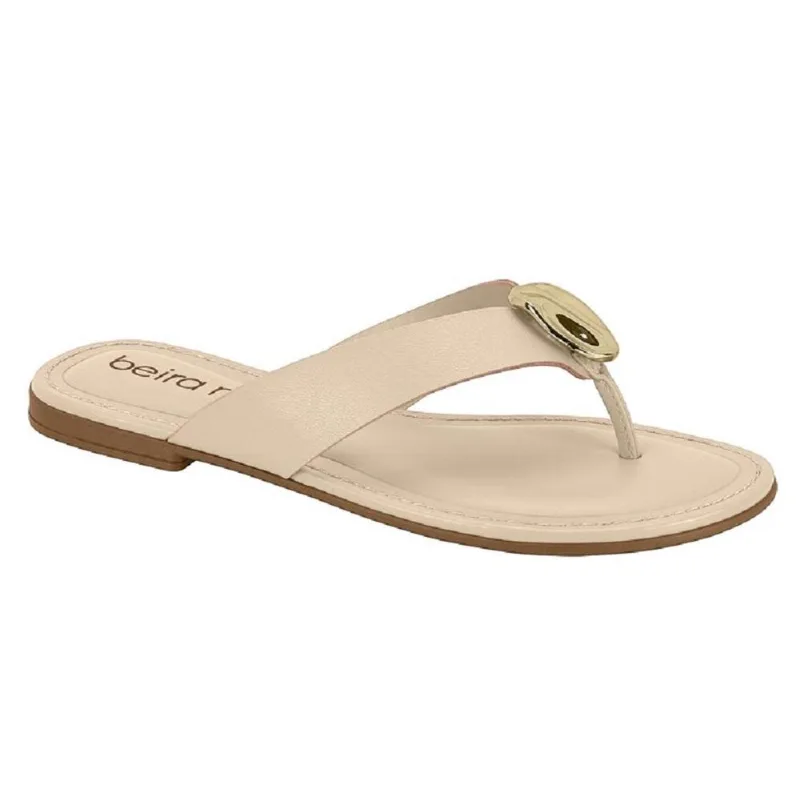 Chinelo Beira Rio Casual Ref 8552.206.9569 Branco Off 39