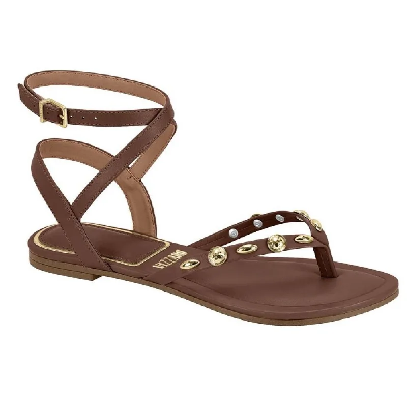 Sandalia Vizzano Rasteira Ref 6528.108.7286 Marrom Escuro 37