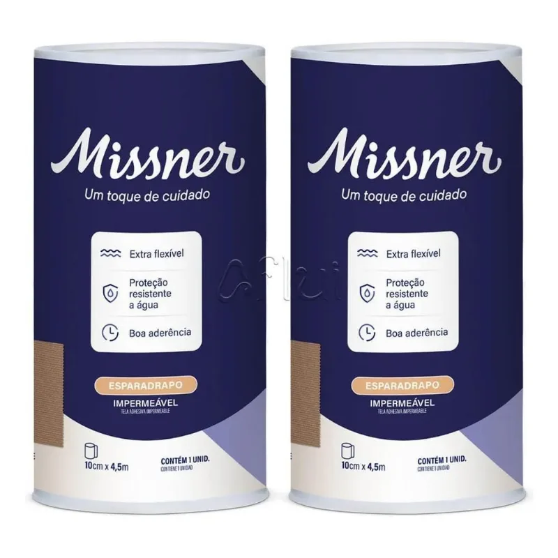 3x Esparadrapo Bege 10cm X 4,5m - 2 Un Missner Impermeável
