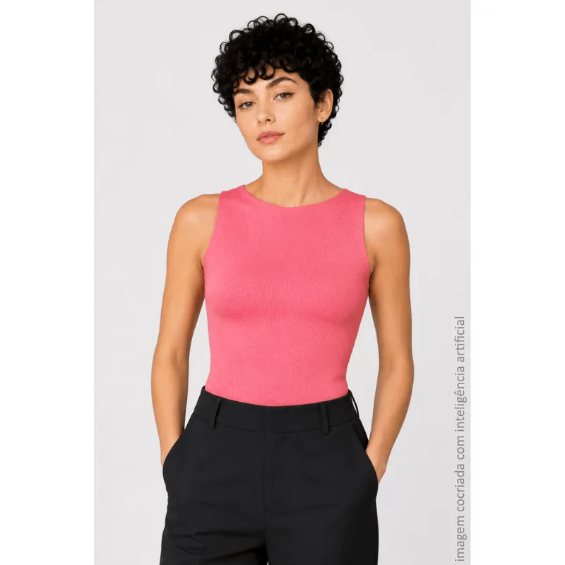 Blusa Cava Americana Sem Costura Feminina Lupo Tamanho: M (38 a 42) | Cor: Begônia