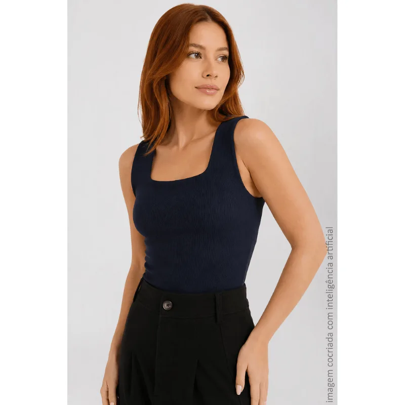 Blusa Decote Duplo Feminino Lupo Tamanho: M (38 a 42) | Cor: Marinho