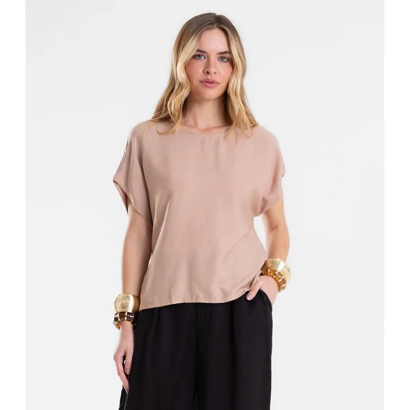 Blusa Feminina Box Em Sarja Lisa Endless Marrom P