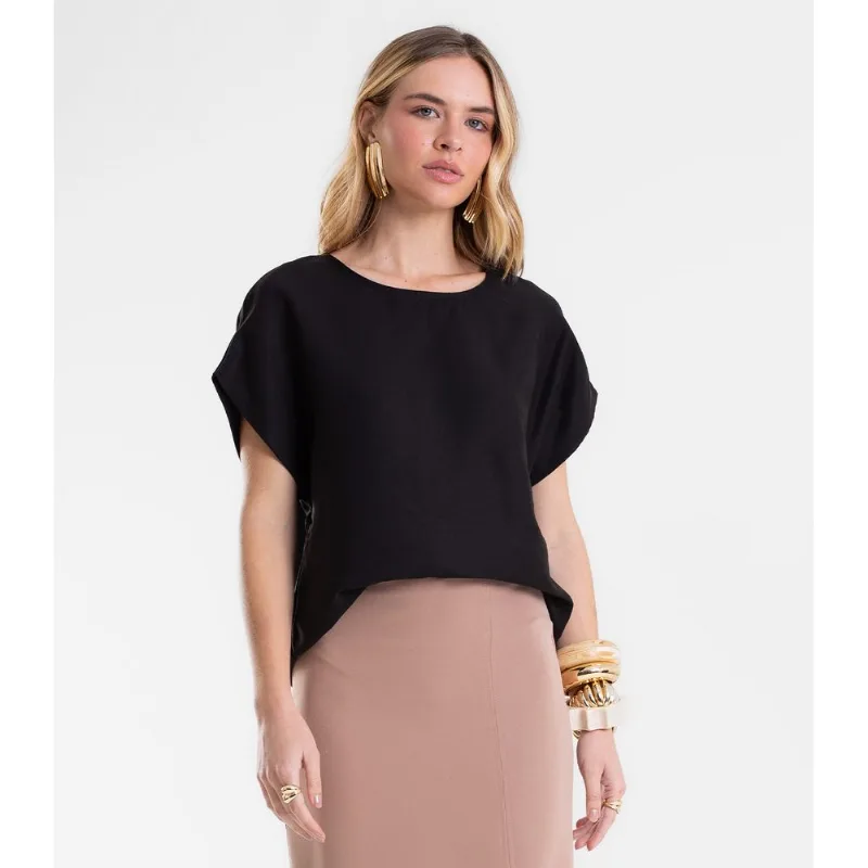 Blusa Feminina Box Em Sarja Lisa Endless Preto M