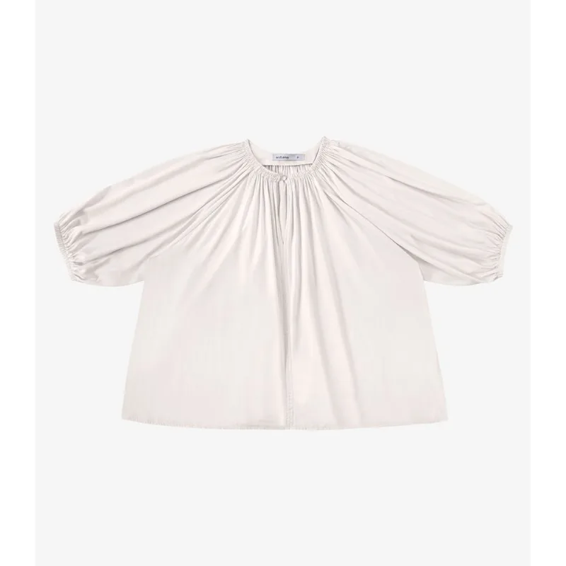 Blusa Feminina Ampla Com Lastex Em Viscose Endless Bege M