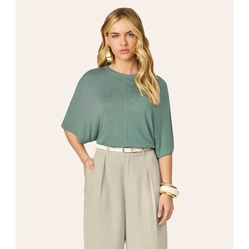 Blusa Feminina Ampla Viscotricot E Ribana Endless Verde M