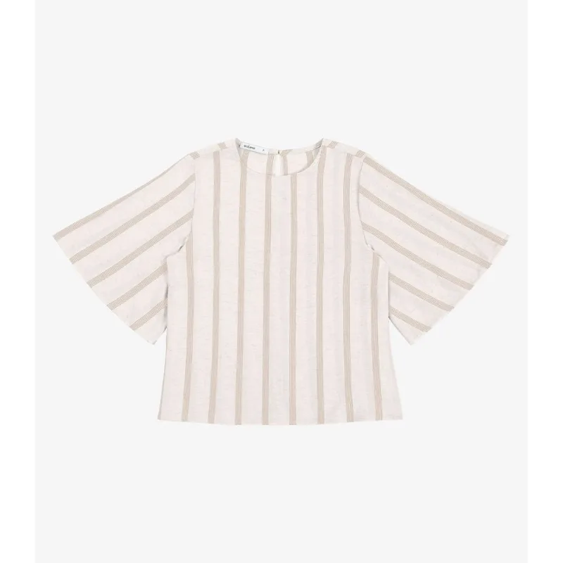 Blusa Feminina Box De Linho Maquinetado Endless Bege P