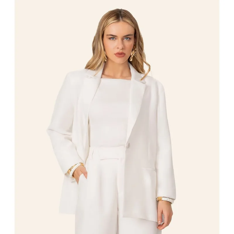 Blazer Feminino Em Soft Linho Endless Bege GG