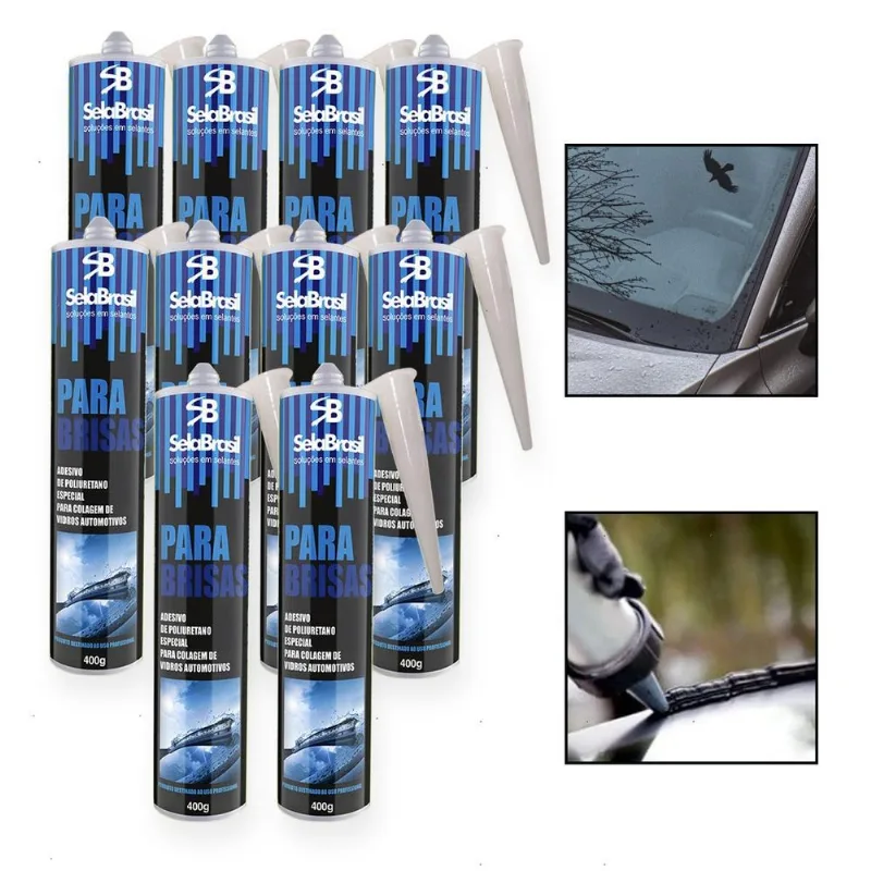 Kit 10 Cola Tubo Para Brisa Janela Vidro Adesivo Automotivo