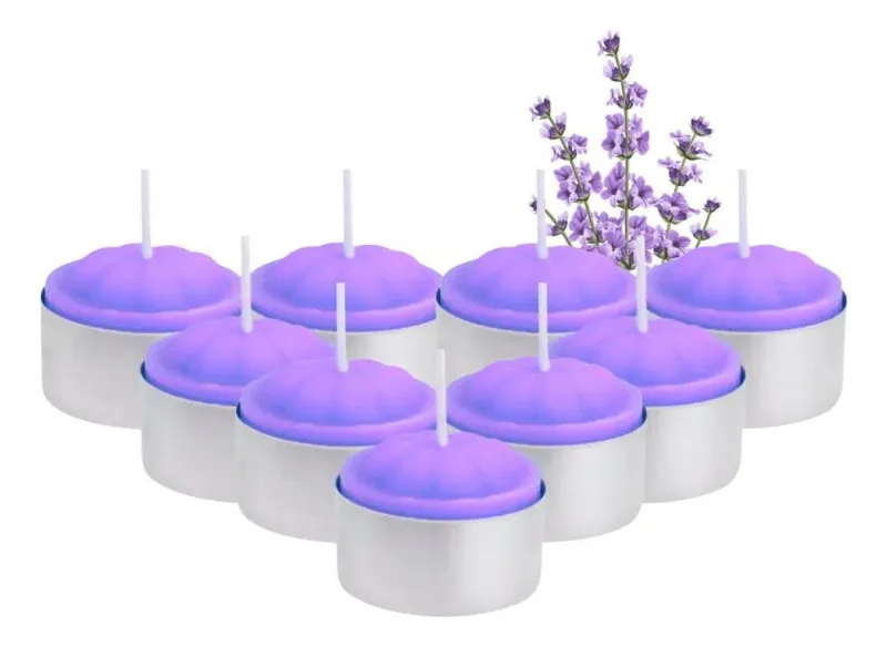 10x 12 Velas Aromaticas Romanticas Lavanda Perfumada Decora