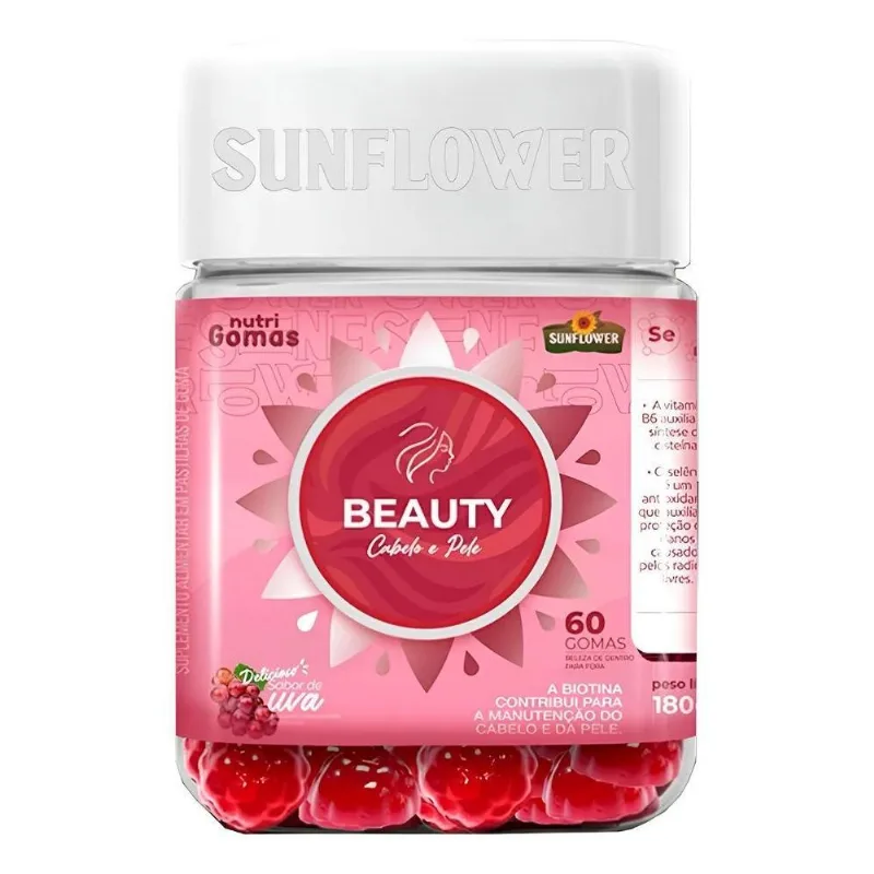 Hair Vitamina Gummy Cabelos/pele/unha Biotina Sunflower Uv