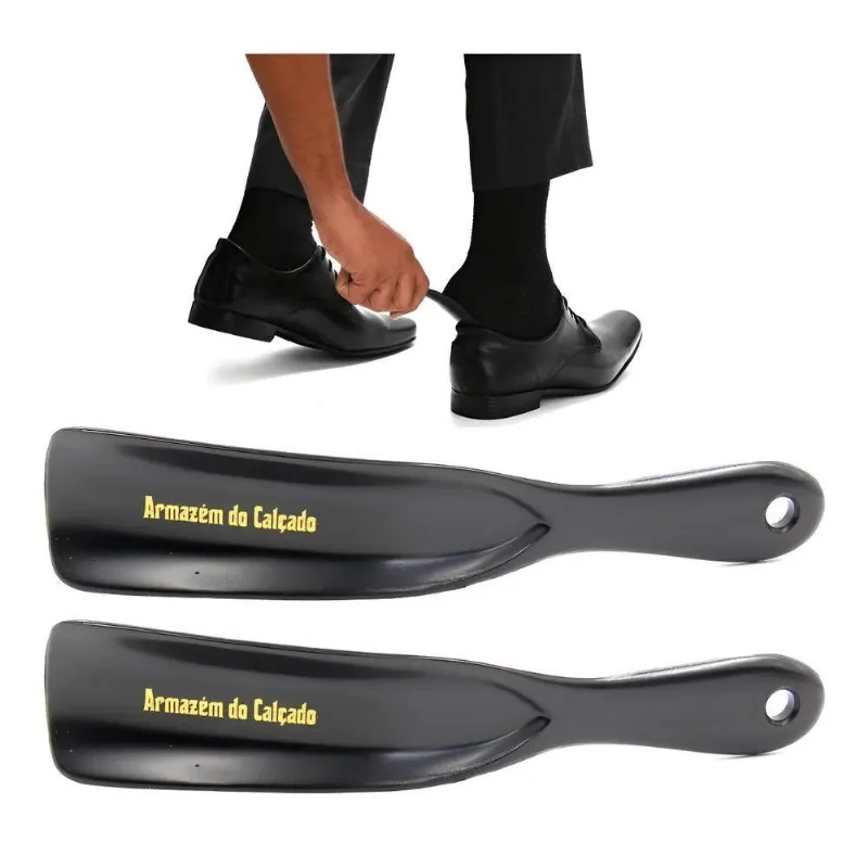 Kit 2 Calçadeiras Para Sapatos Em Geral Calçador Cor Preto