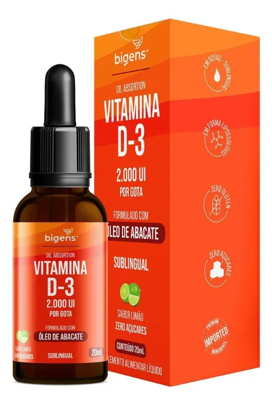 Vitamina D3 2000ui Por Gota - Bigens Sabor Limão