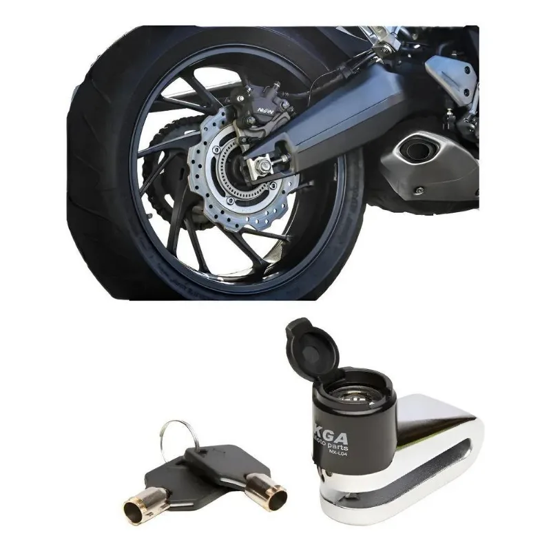Cadeado Trava De Disco Moto Freio Tranca Universal C/tampa M