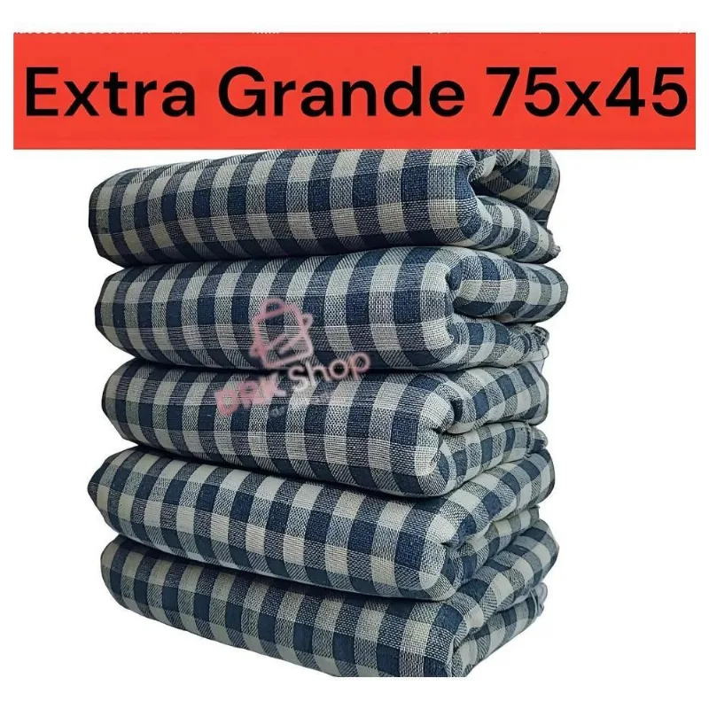 10 Panos Chão Extra Grande Xadrez 75x45cm A - Azul-marinho