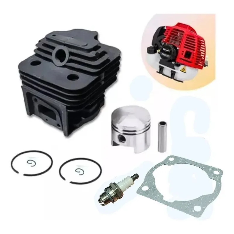 3x Cilindro Roçadeira 43cc Compatível Toyama + Pistão 40mm