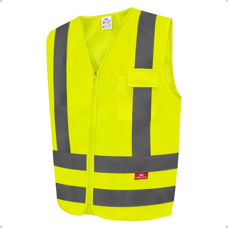 Colete Segurança Refletivo Amarelo Fluorescente Zíper C - Xg