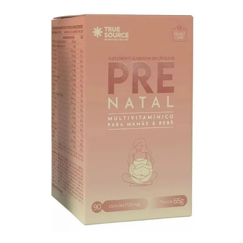 3x Prenatal Multivitamínico - 90 Cápsulas - True Source Sabo