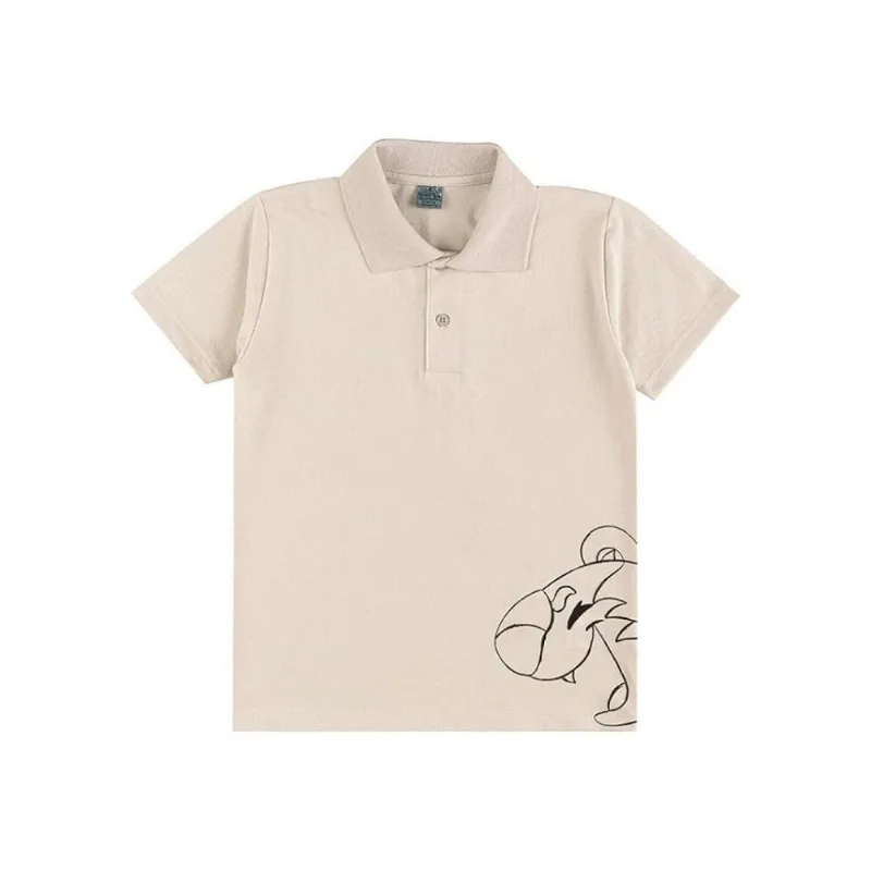 Camiseta Gola Polo Tigor T Tigre Logo Vazada Cinza 2