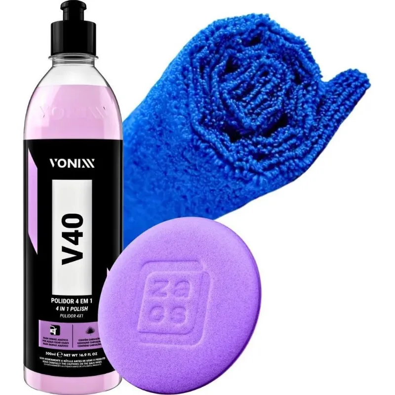 10x Polidor Corte Refino Lustro Protecao V40 Vonixx + Aplic