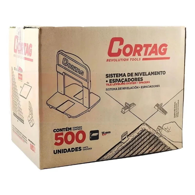 Espaçador Nivelador Cortag 500 Peças: Piso Perfeito - 2mm