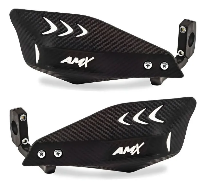 Protetor Mão Moto Amx Carbon Wing Universal - Preto/branco