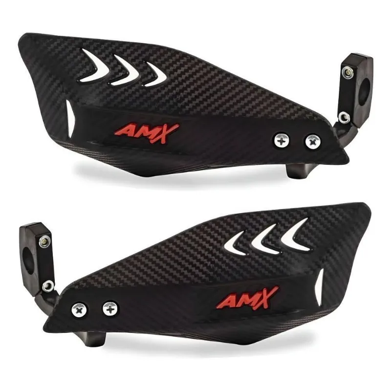 Protetor Mão Moto Amx Carbon Wing Universal - Preto/vermelho