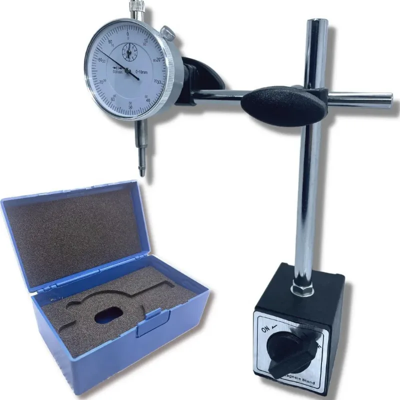 Kit Relogio Comparador Com Suporte Base Magnetica Articulada