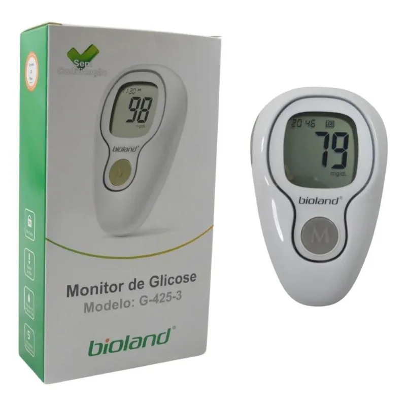 Glicosimetro Aparelho Medidor De Glicose G425-3 Kit Bioland