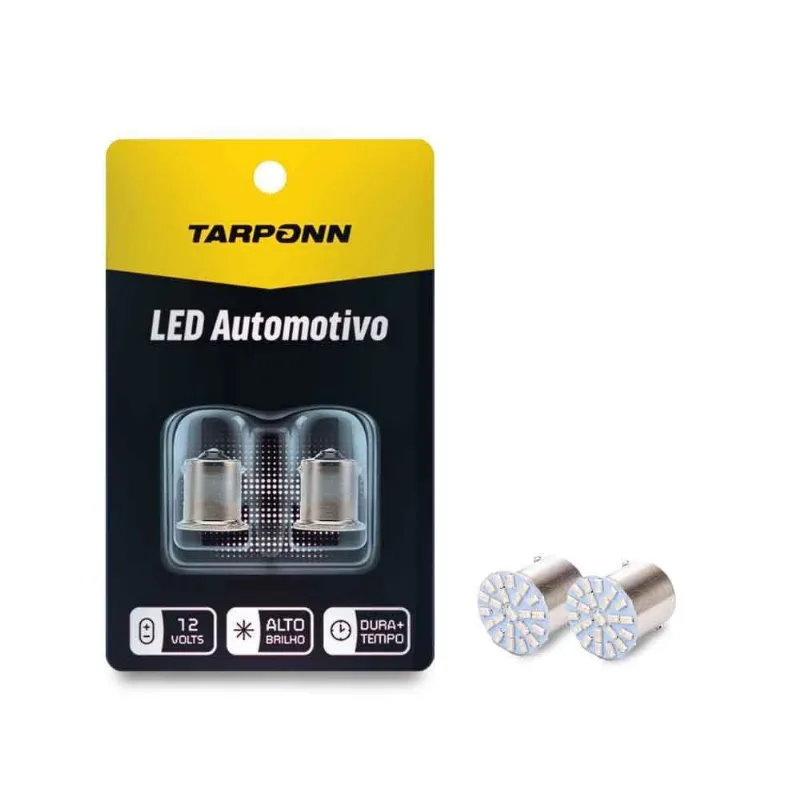 Par Lâmpada Led Ré Traseira Freio Ba15S 22 Led Vermelha