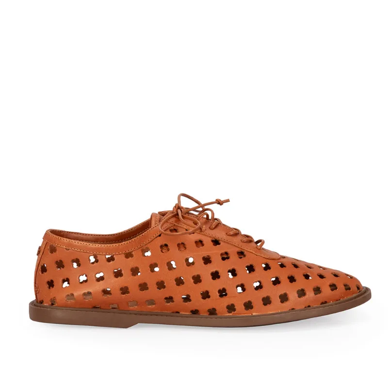 Loafer Mocassim Vazado Couro Caramelo 36