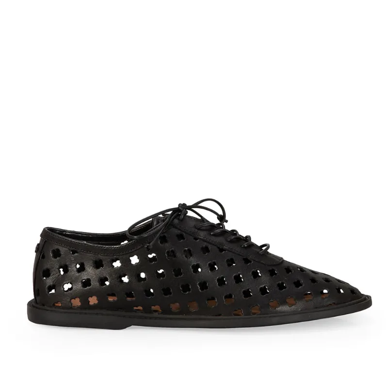 Loafer Mocassim Vazado Couro Preto 38