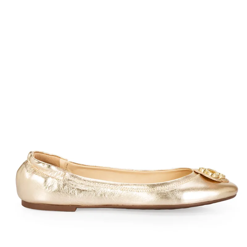 Sapatilha Catherine Ballerina Couro Dourada 35