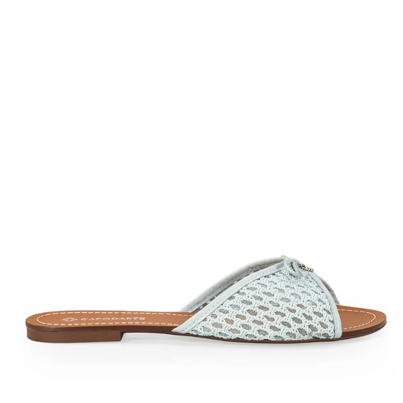 Chinelo Rasteiro Tramado Azul Turmalina 38