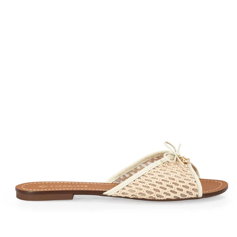 Chinelo Rasteiro Tramado Branco Duna 33