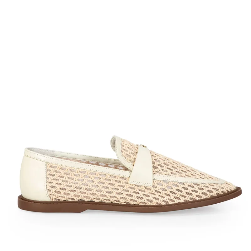 Loafer Mocassim Tramado Branco Duna 40