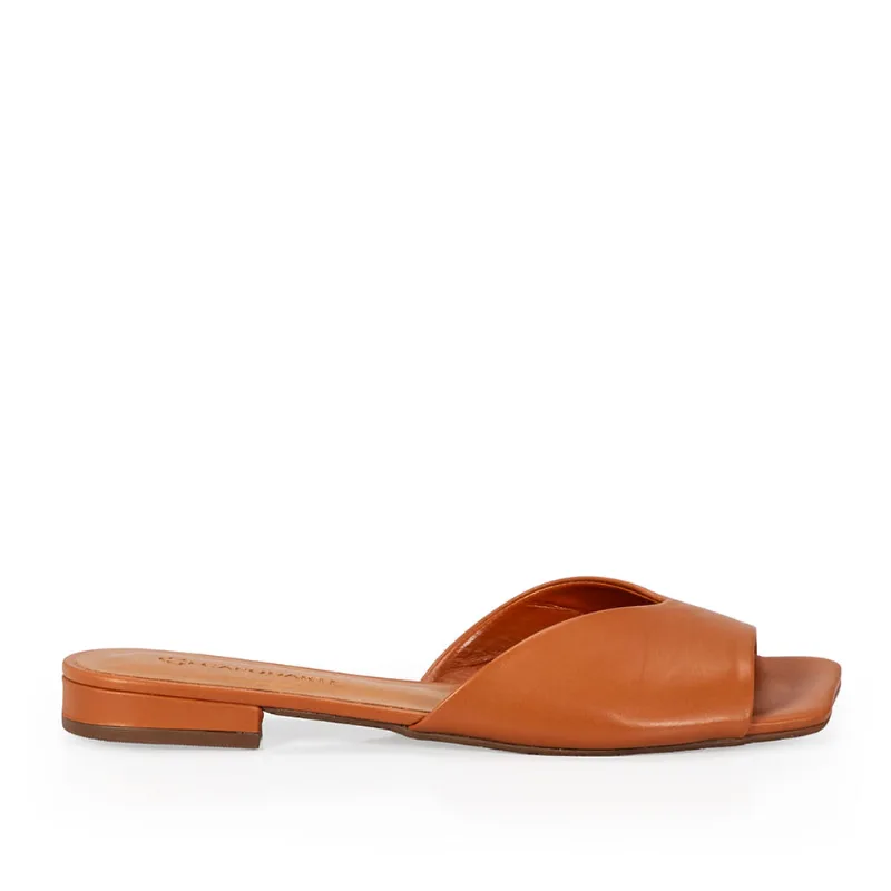 Mule Couro Caramelo 40