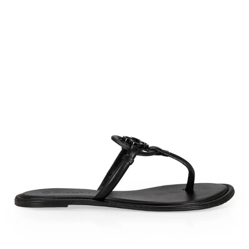 Chinelo Rasteiro Couro Preto 40 - CAPODARTE