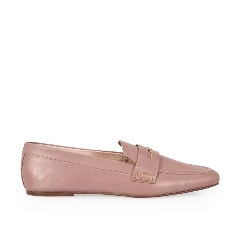Loafer Mocassim Couro Rosa Mocha 37